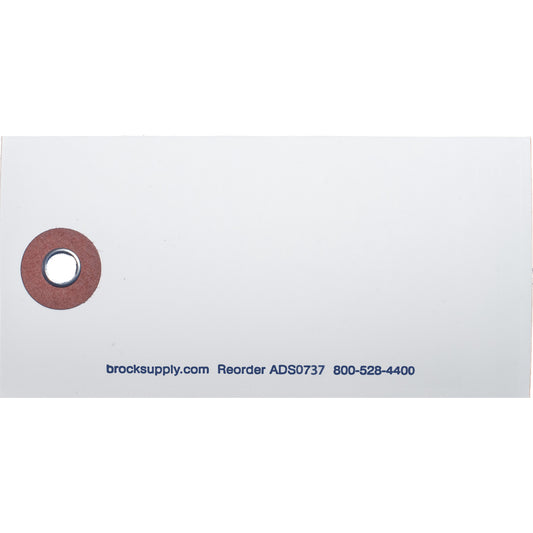 Brock Blank White Polyart Tags 3 3/4 Inch x 1 1/7 Inch With Reinforced Metal Eyelet Includes Wire-Brock Ballpoint Pen-Brockmark Marker 1000 Tags/Box
