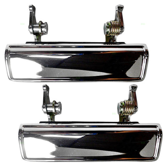 Brock Replacement Pair Set Front Outside Outer Chrome Door Handles Compatible with Charger Lancer Rampage 4419009