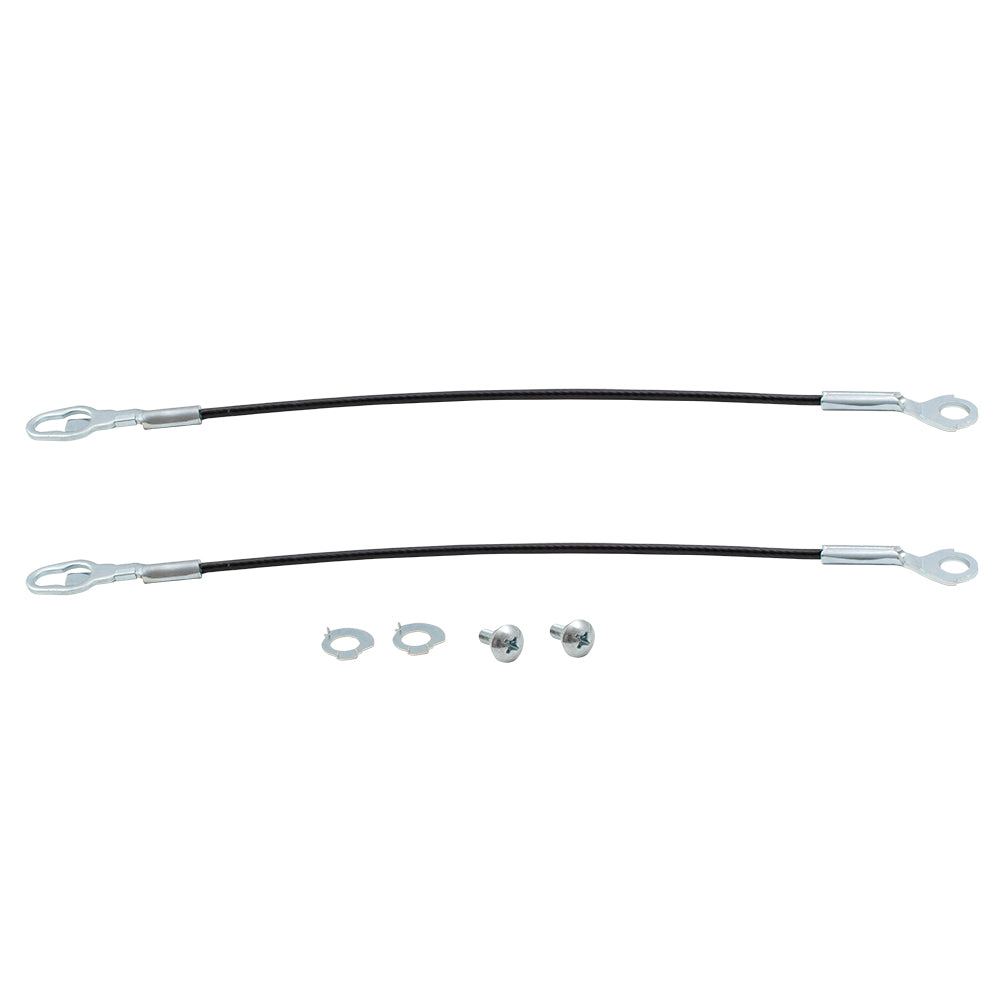 Brock Replacement Driver and Passenger Side Tailgate Cables Set with Striker Bolt Compatible with 1983-1997 F-Series Trucks
