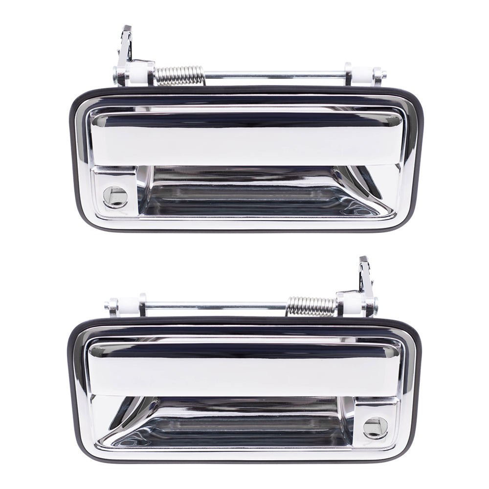 Brock Replacement Driver and Passenger Front Outside Door Handles Chrome Specialty compatible with Pickup 15708043 15708044