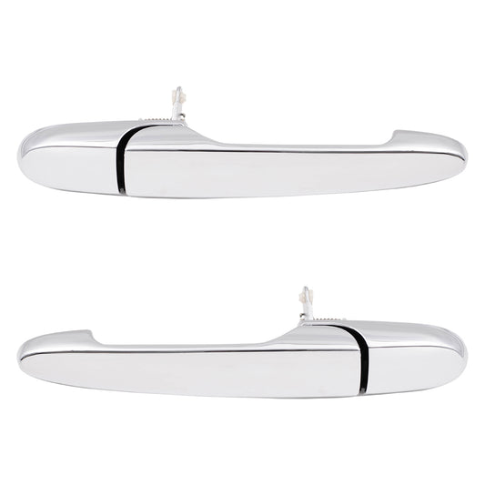 Brock Replacement Driver and Passenger Outside Outer Chrome Door Handles compatible with 15936041 15803522