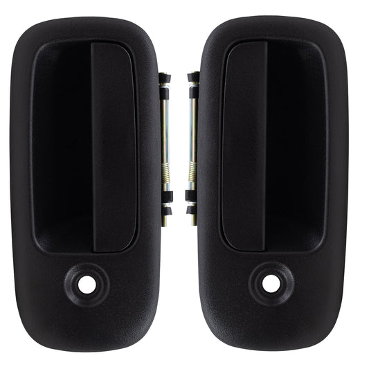 Brock Aftermarket Replacement Front Driver Left Passenger Right Outside Door Handle Textured Black Set Compatible With 1996-2022 Chevy Express