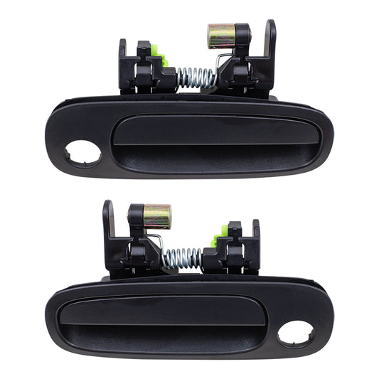 Brock Replacement Front Driver and Passenger Side Outside Door Handles Textured Black Compatible with 1998-2002 Corolla 69220-02030 94857480
