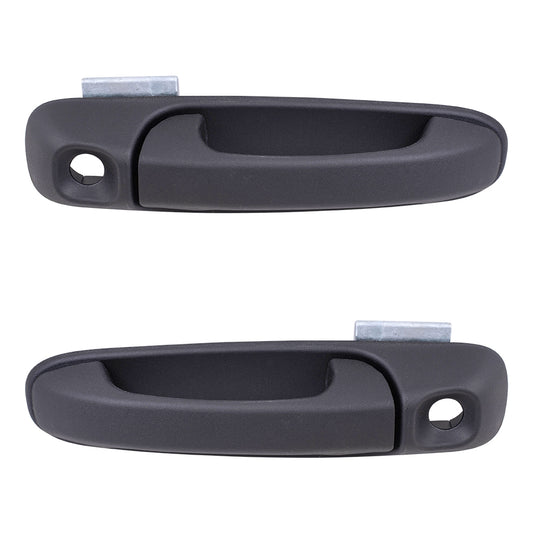 Brock Replacement for Driver and Passenger Front Outside Outer Door Handles w/ Keyholes Compatible with 02-08 Pickup Truck 55275949AC 55275948AC