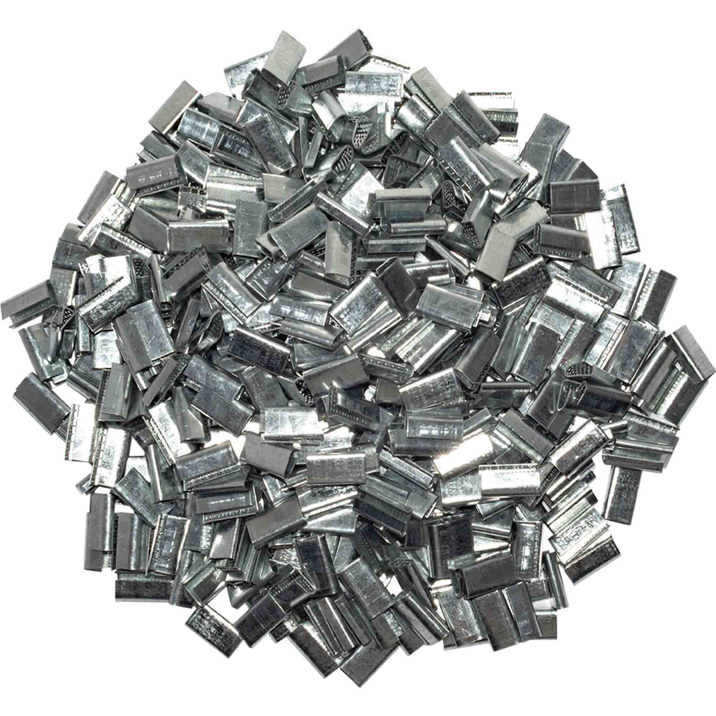 Brock 1/2 Inch Metal Open Gripping Seals for Polypropylene Strapping 1 1/4 Inch x 1/2 Inch x 1/4 Inch 2000 Piece Box