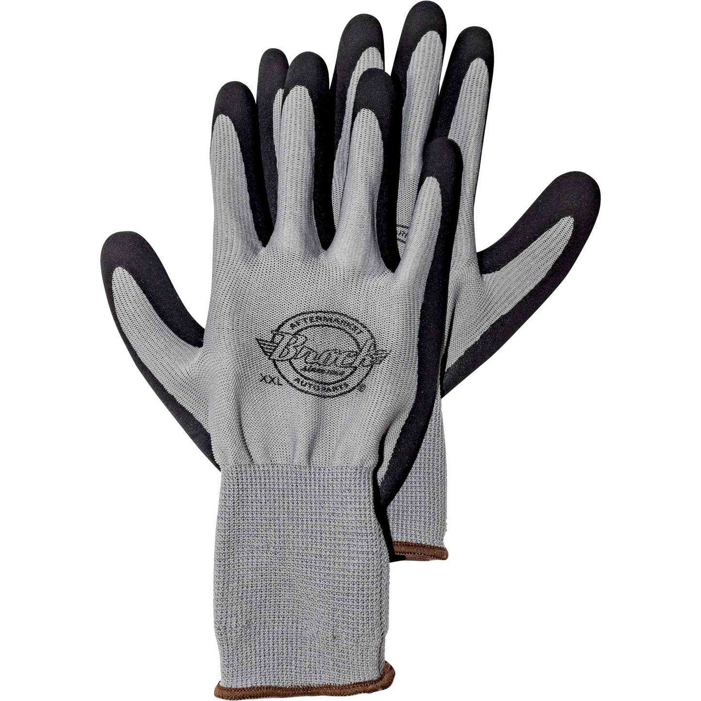 Brock Nitrile Coated Palm – Breathable Woven Nylon With Knitted Wrist Cuff - All-Purpose Work Gloves For Automotive-Commercial-Construction-Household Use - Double Extra Large - 12 Pairs ADS3517XXL-12