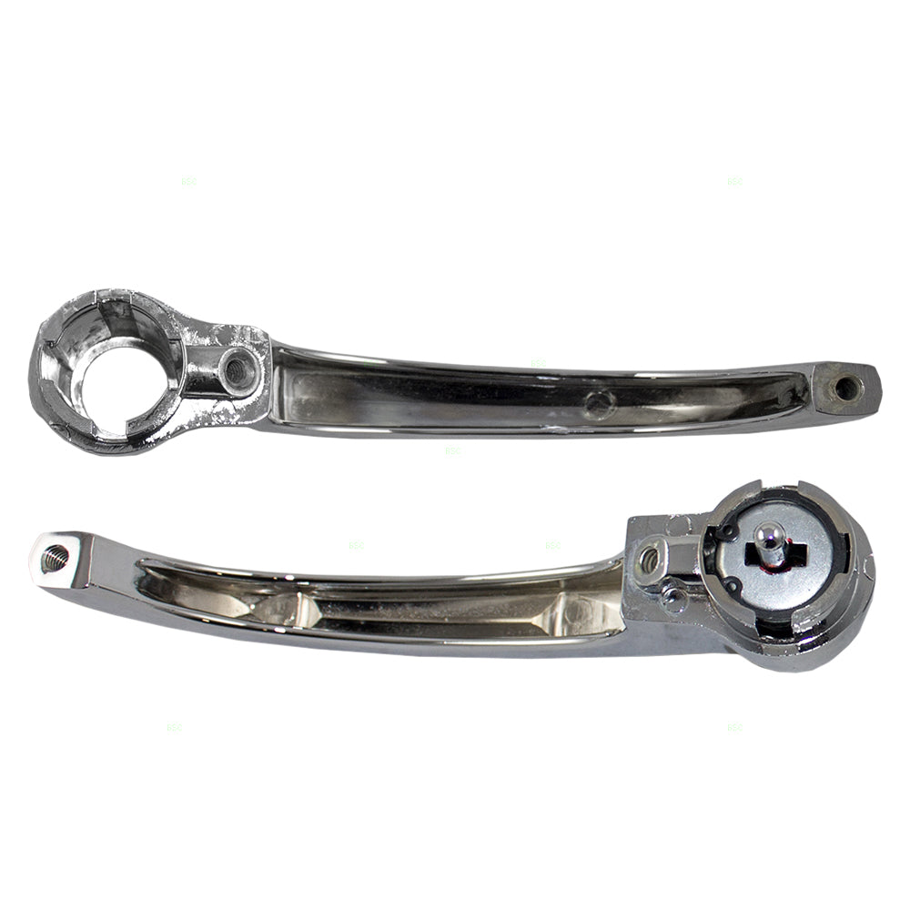 Pair Set of Outside Outer Door Handle Chrome Replacement for Chevrolet GMC Pickup Truck Suburban 3698881