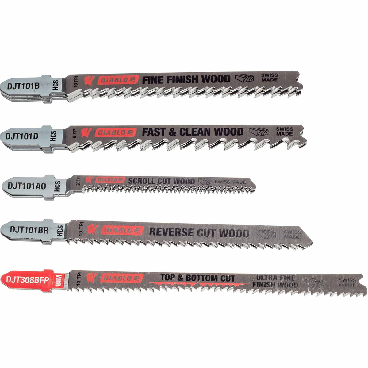 Diablo DJT20S T-Shank Jig Saw Blade for Wood-Metal-Plastic 20pc Set