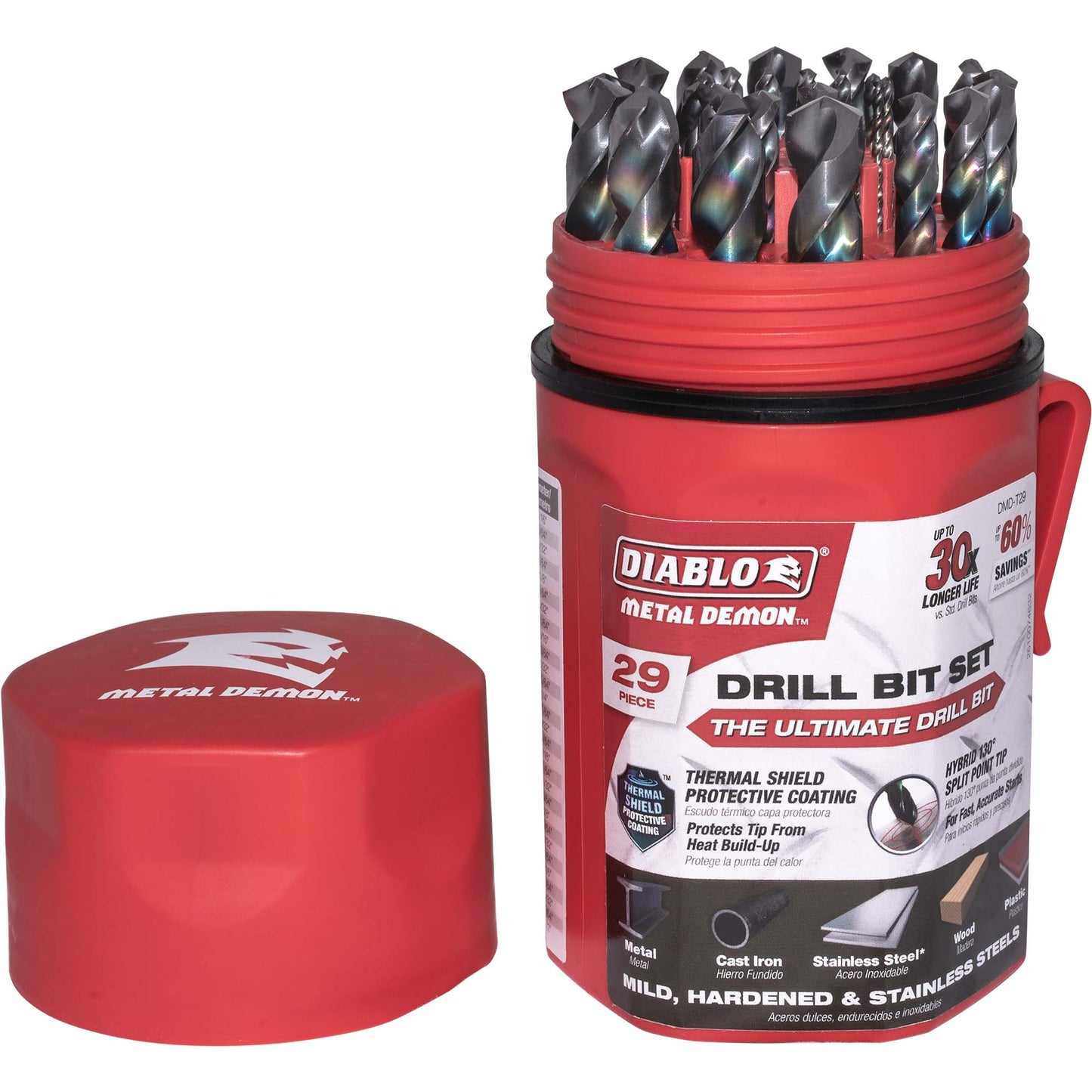 Diablo DMD-T29 3 in 1 Metal Demon Mild & Stainless-Steel Assorted Drill Bits 29 Piece Set