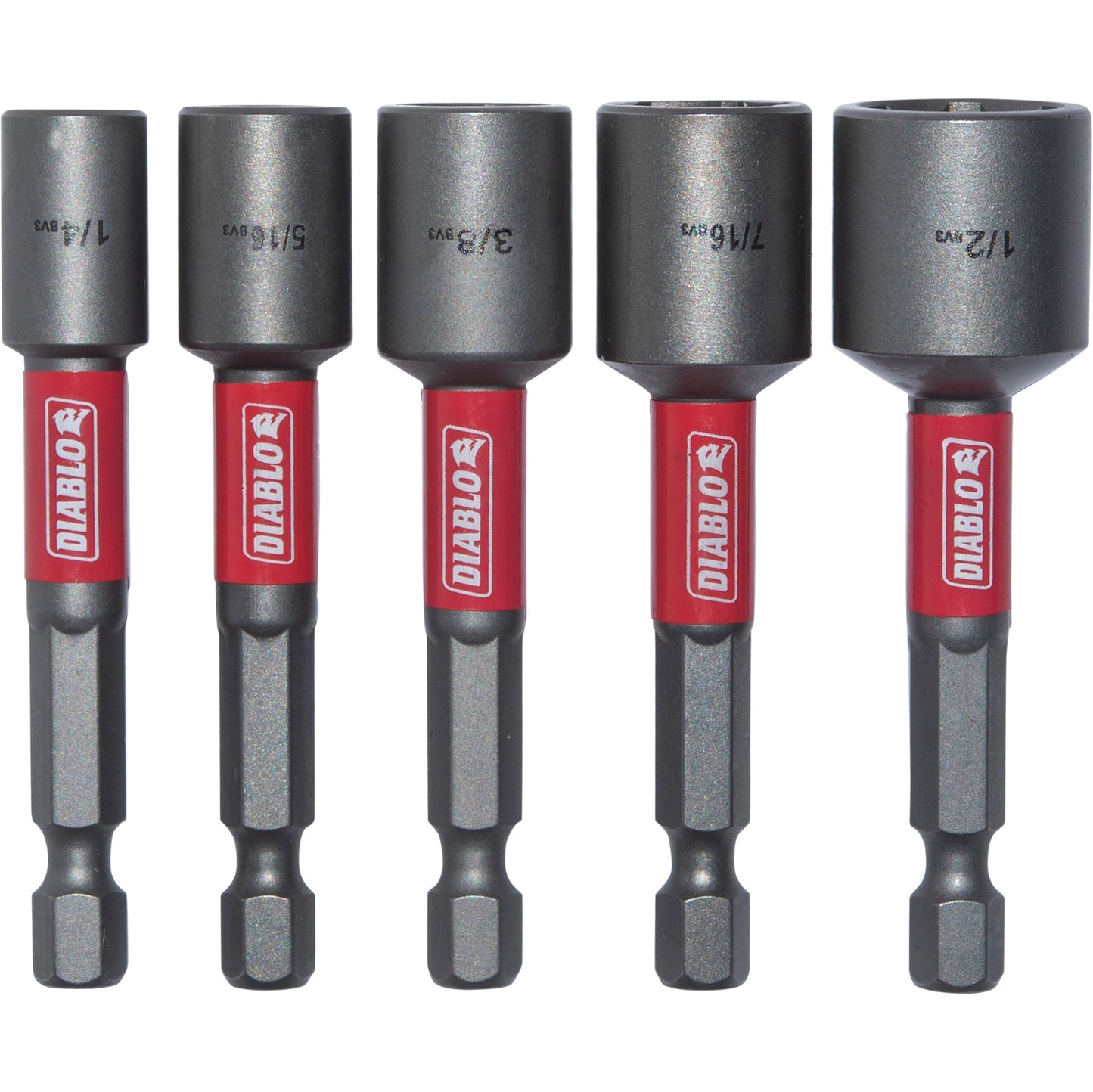 Diablo DNTSL-S5 2-9/16 Inch Long Magnetic Nut Driver Assorted 5 Pack