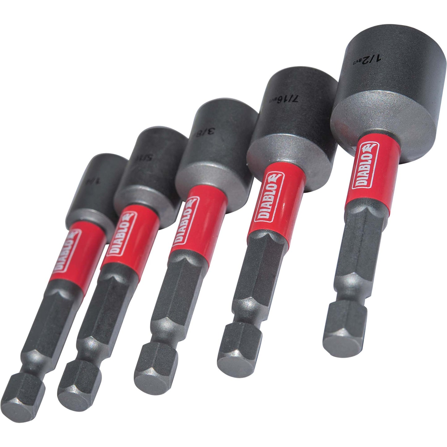 Diablo DNTSL-S5 2-9/16 Inch Long Magnetic Nut Driver Assorted 5 Pack