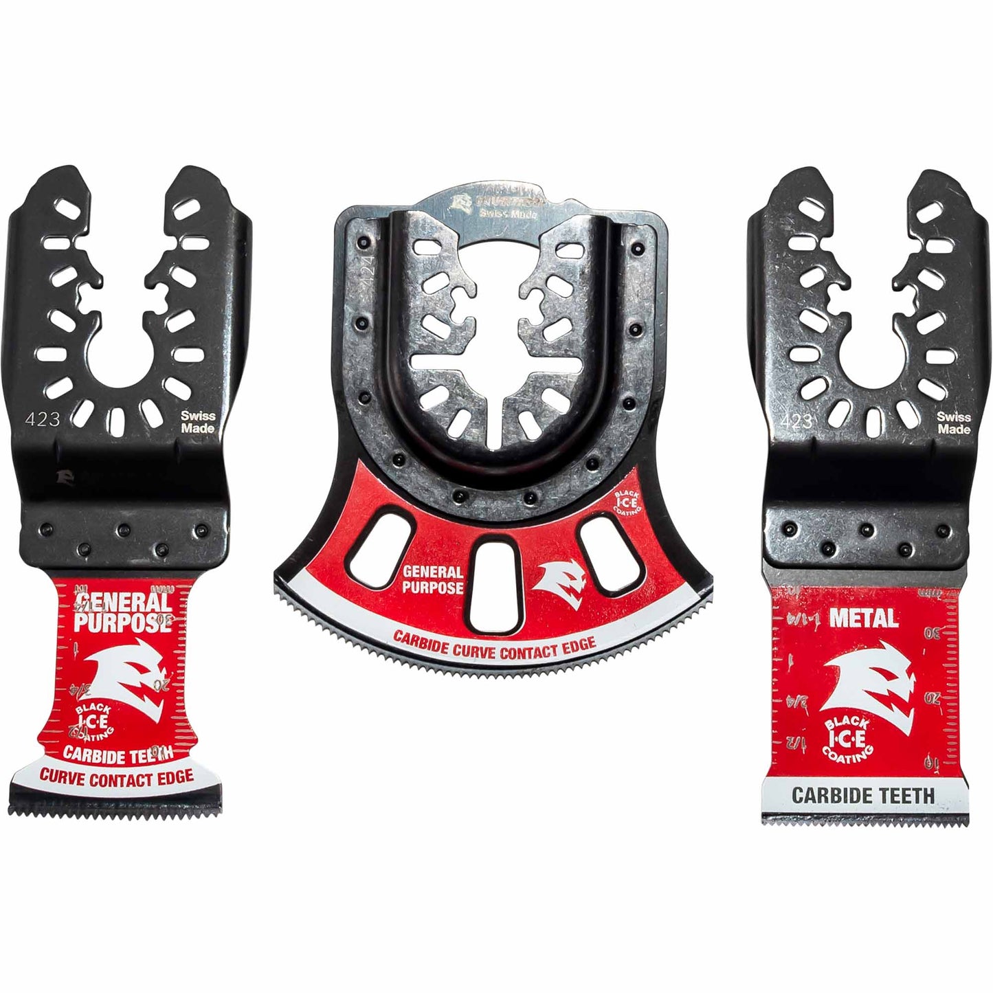 Diablo DOU3CS Universal Fit Carbide Oscillating Blades Cuts Nail-Embedded Wood, Clean Wood, Metal and Plastic 3 Piece Set
