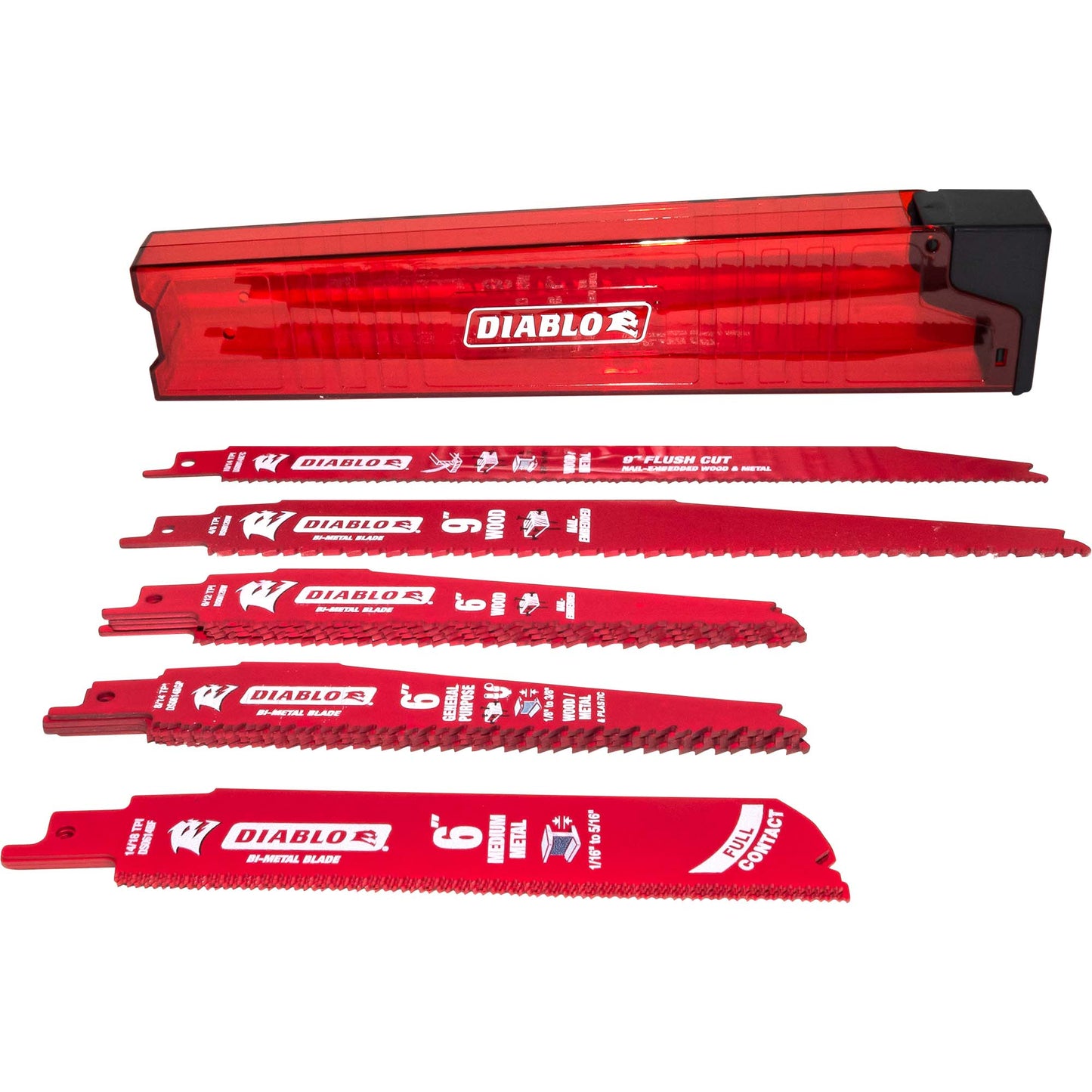 Diablo DS0014S Bi-Metal Reciprocating Saw Blades for Nail-Embedded Wood And Metal 14 Piece Set