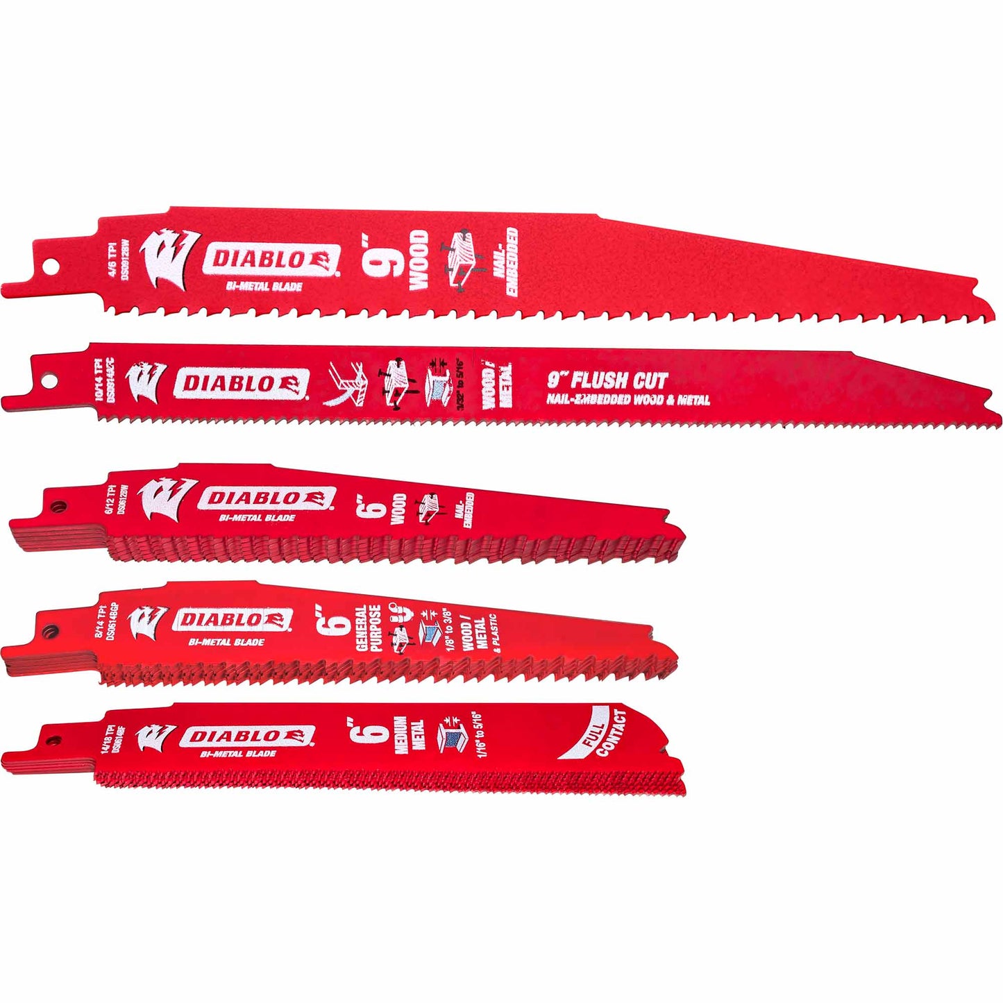 Diablo DS0020SPC2 Reciprocating Saw Blade For Nail Embedded Wood and Metal Demolition 20 Piece Set