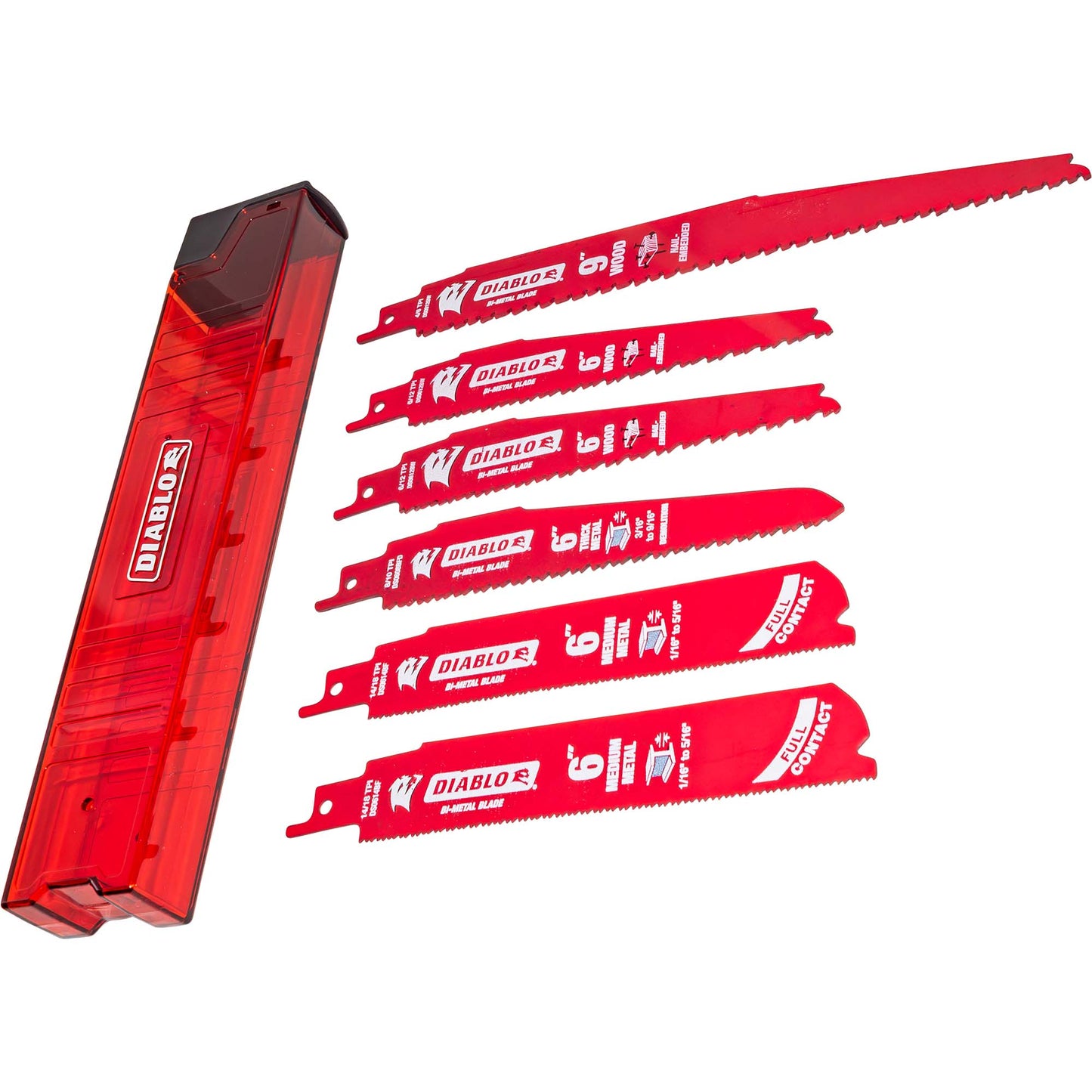 Diablo DS006S Bi-Metal Reciprocating Saw Blade for Wood and Metal Demolition 6 Piece Set