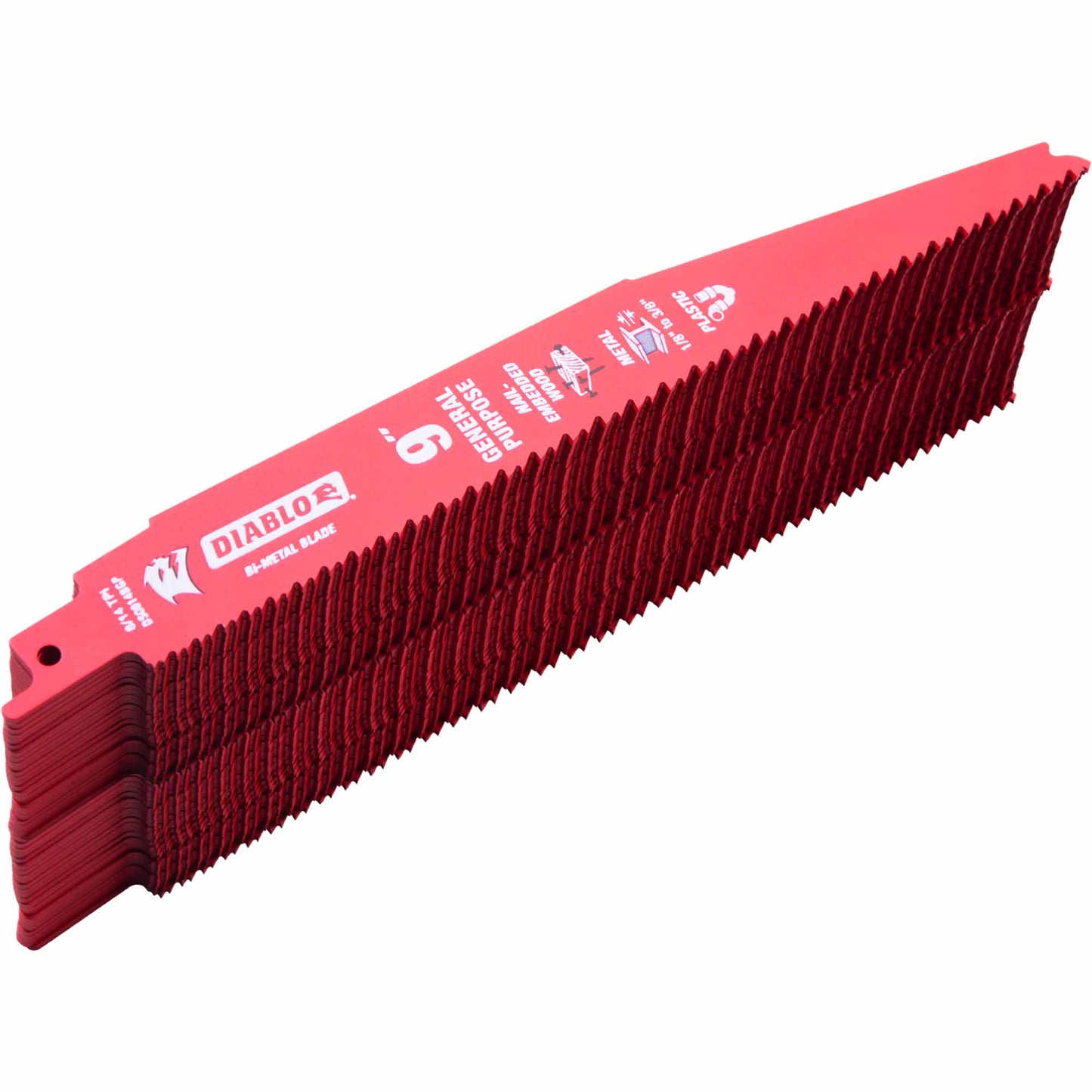 Diablo DS0914BGP200 9 Inch 8/14 TPI Bi-Metal Reciprocating Saw Blade for General Purpose 200 Pack