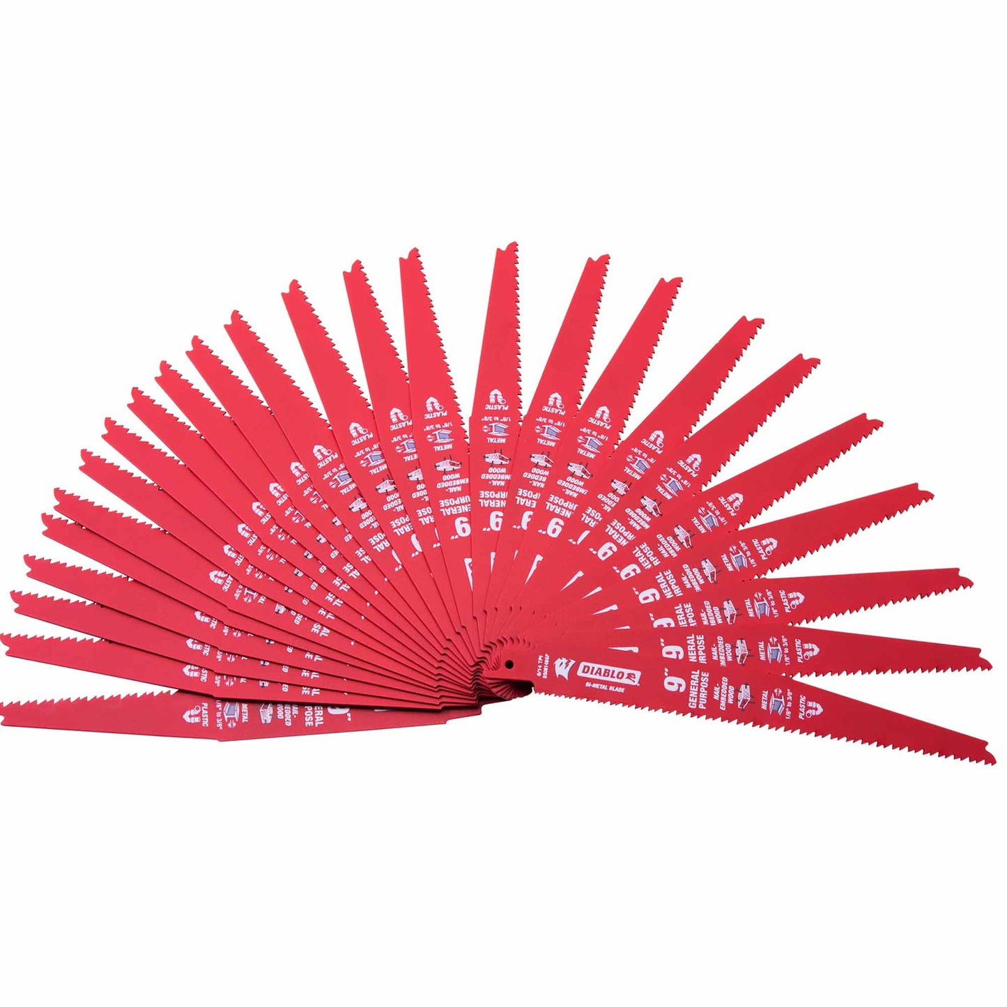 Diablo DS0914BGP200 9 Inch 8/14 TPI Bi-Metal Reciprocating Saw Blade for General Purpose 200 Pack