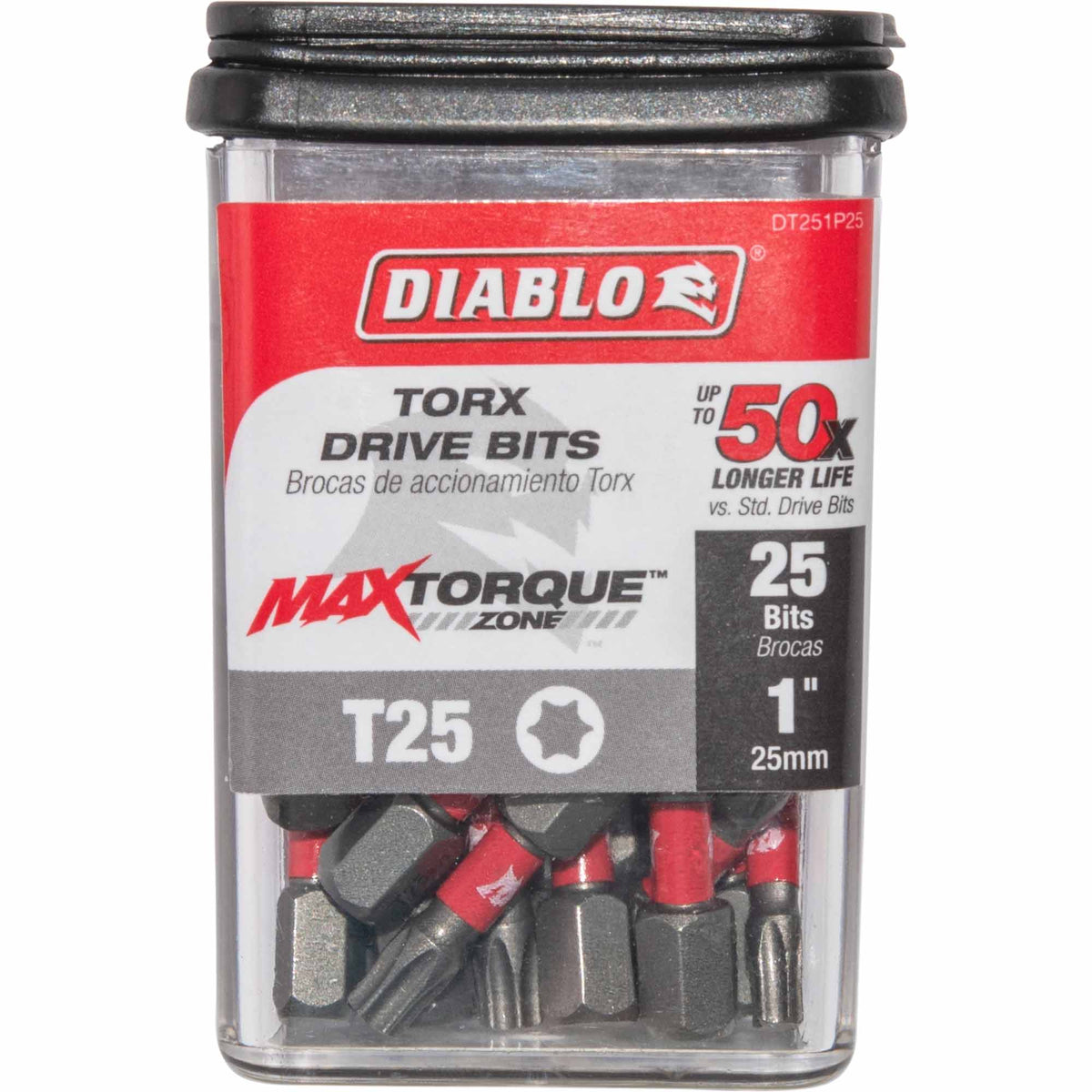Diablo DT251P25 Torx #25 Drive Bit 1/4 Inch Hex x 1 Inch Pack of 25