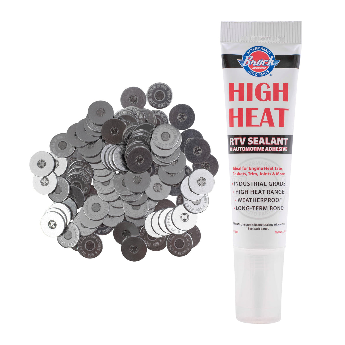 Brock Set 100 Pc Roll Gasoline Petrol Engine Motor Heat Tabs & Auto Sealant Adhesive Solid Overheated Cylinder Head Visual Accurate Proof