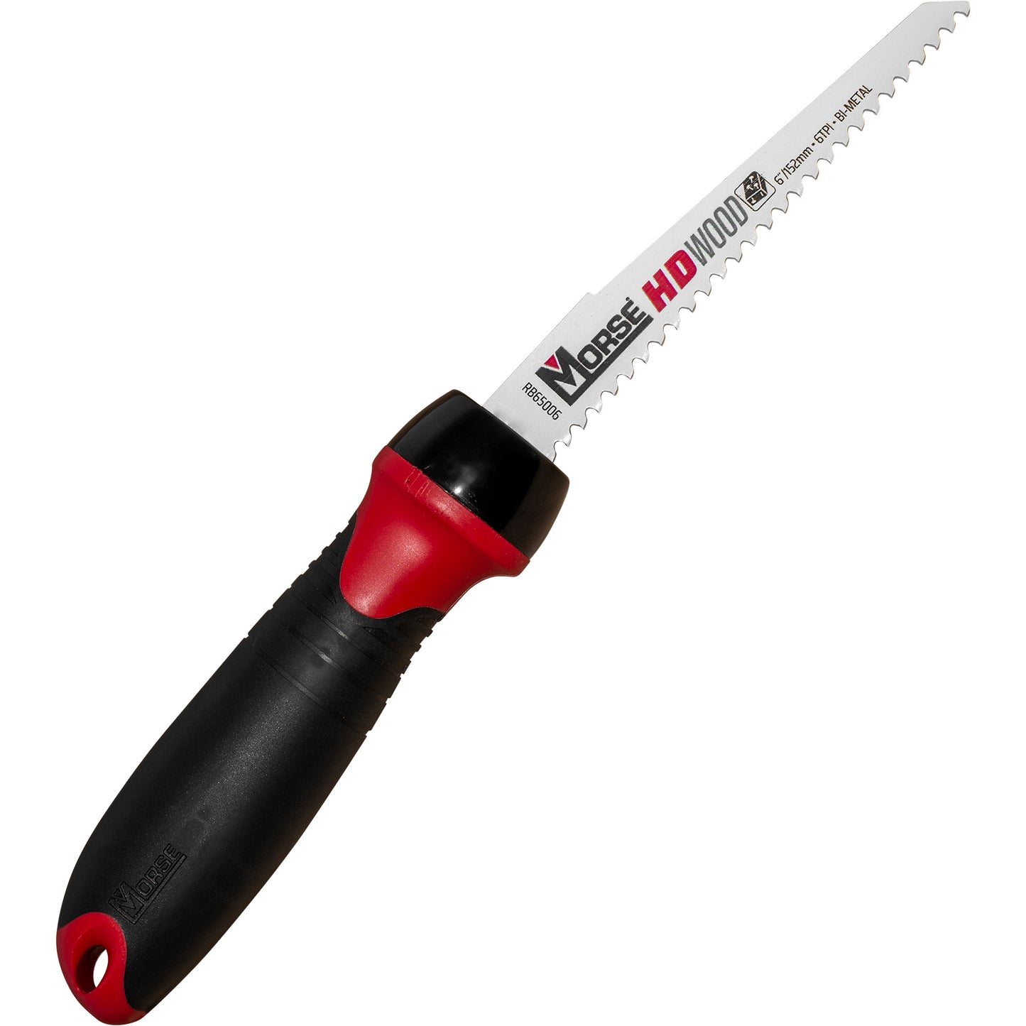 Morse JSHRBC01 Jab Saw Handle and HD Wood Saw Blade 6 Inch x 3/4 Inch x 6 TPI For Wood-Drywall – Handle Accepts All Standard Reciprocating and Hacksaw Blades