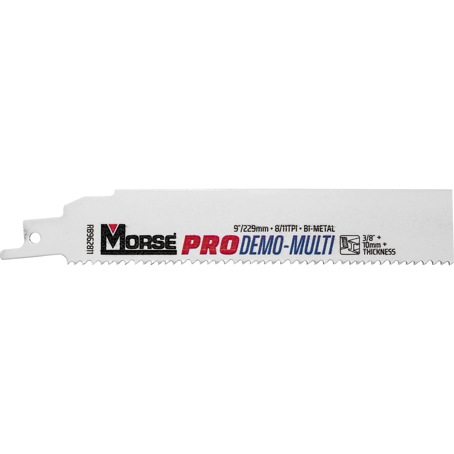 Morse RB962811T25 PRO Demo-Multi Bi-Metal Reciprocating Saw Blade For Auto Dismantling-Fire & Rescue-Metal-Wood 9 Inch x 7/8 Inch x 0.062 Inch 8/11 TPI 25 Pack