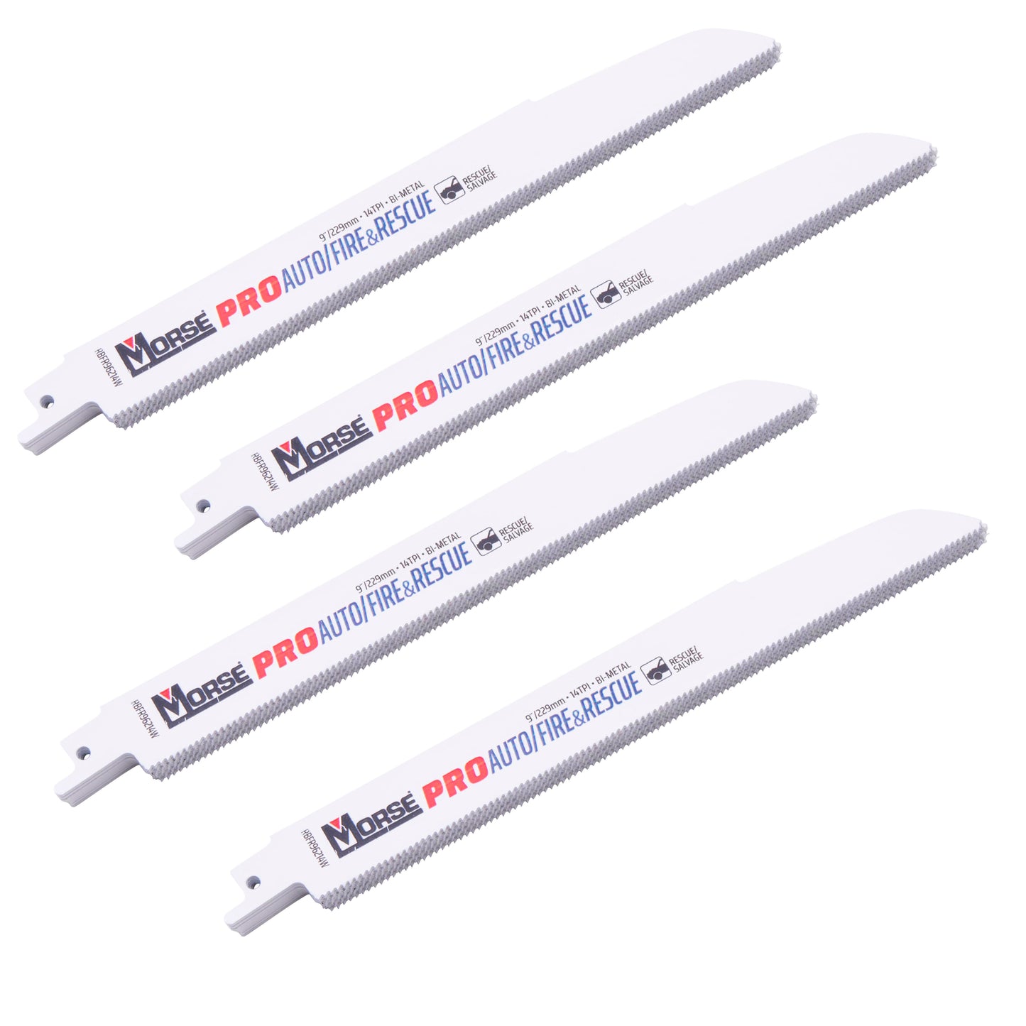 MK Morse HD Auto/Fire & Rescue Bi-Metal Reciprocating Saw Blade For Medium Metal 9 Inch x 7/8 Inch x 0.062 Inch 14 TPI 25 Pack