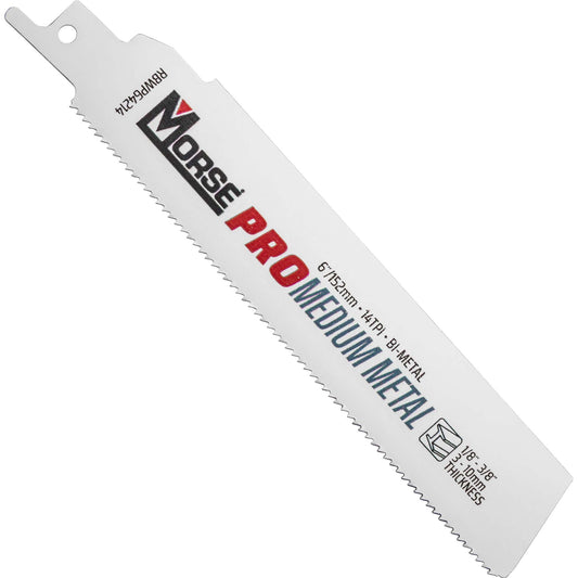 Morse Bi-Metal Pro Medium Metal  Reciprocating Saw Blade 6" x 1" x .42" 14 TPI 25 Pack