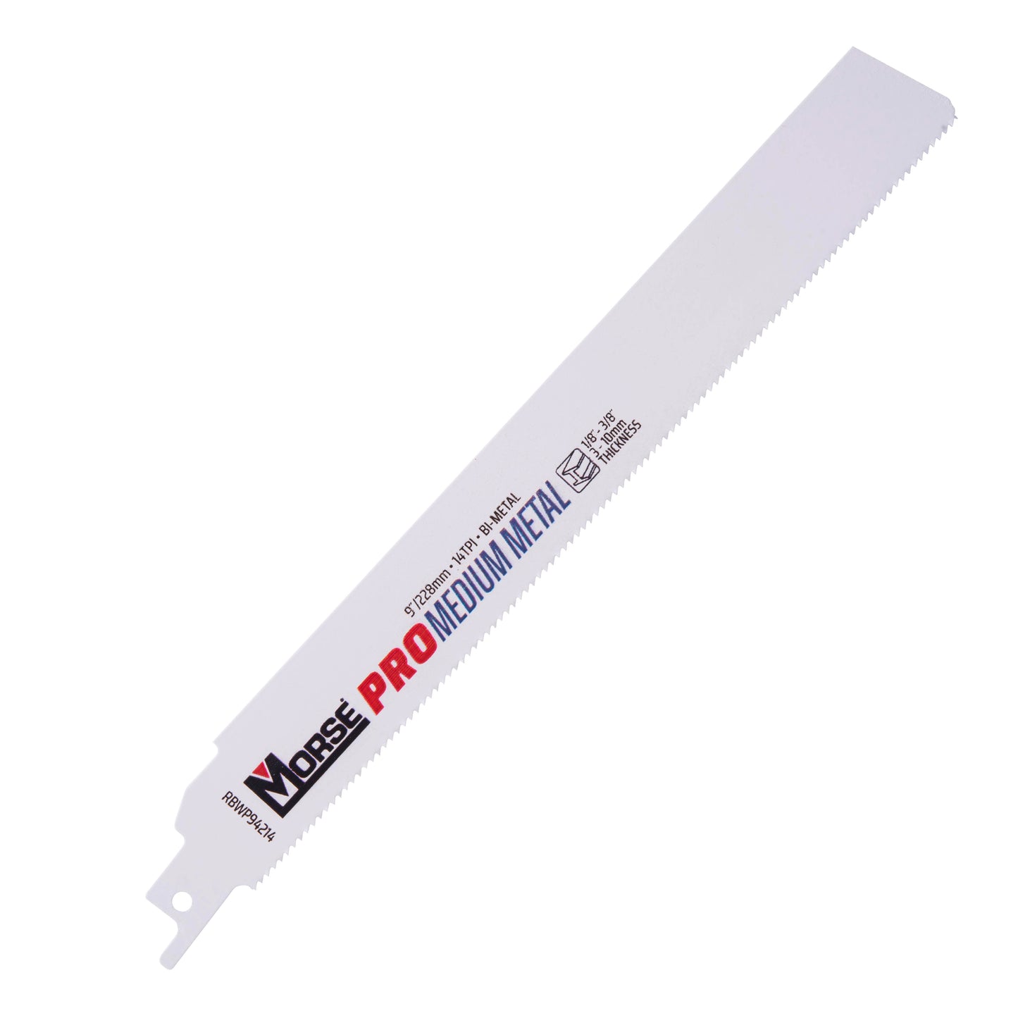 MK Morse PRO Auto|Fire & Rescue Bi-Metal Bi-Metal Reciprocating Saw Blade Automotive/Fire and Rescue For Medium Metal (1/8 Inch - 3/8 Inch) 9 Inch X 1 Inch X 0.042 Inch 14 TPI 100 Pack