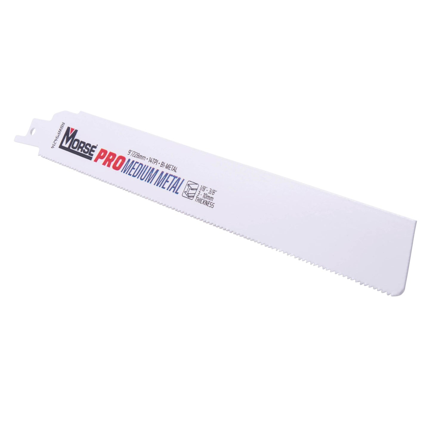 MK Morse PRO Auto|Fire & Rescue Bi-Metal Bi-Metal Reciprocating Saw Blade Automotive/Fire and Rescue For Medium Metal (1/8 Inch - 3/8 Inch) 9 Inch X 1 Inch X 0.042 Inch 14 TPI 100 Pack