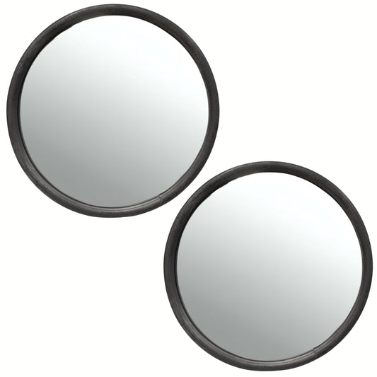 Brock Replacement Driver and Passenger Universal Convex Stainless Steel 6" Round Side Mirrors with Brackets
