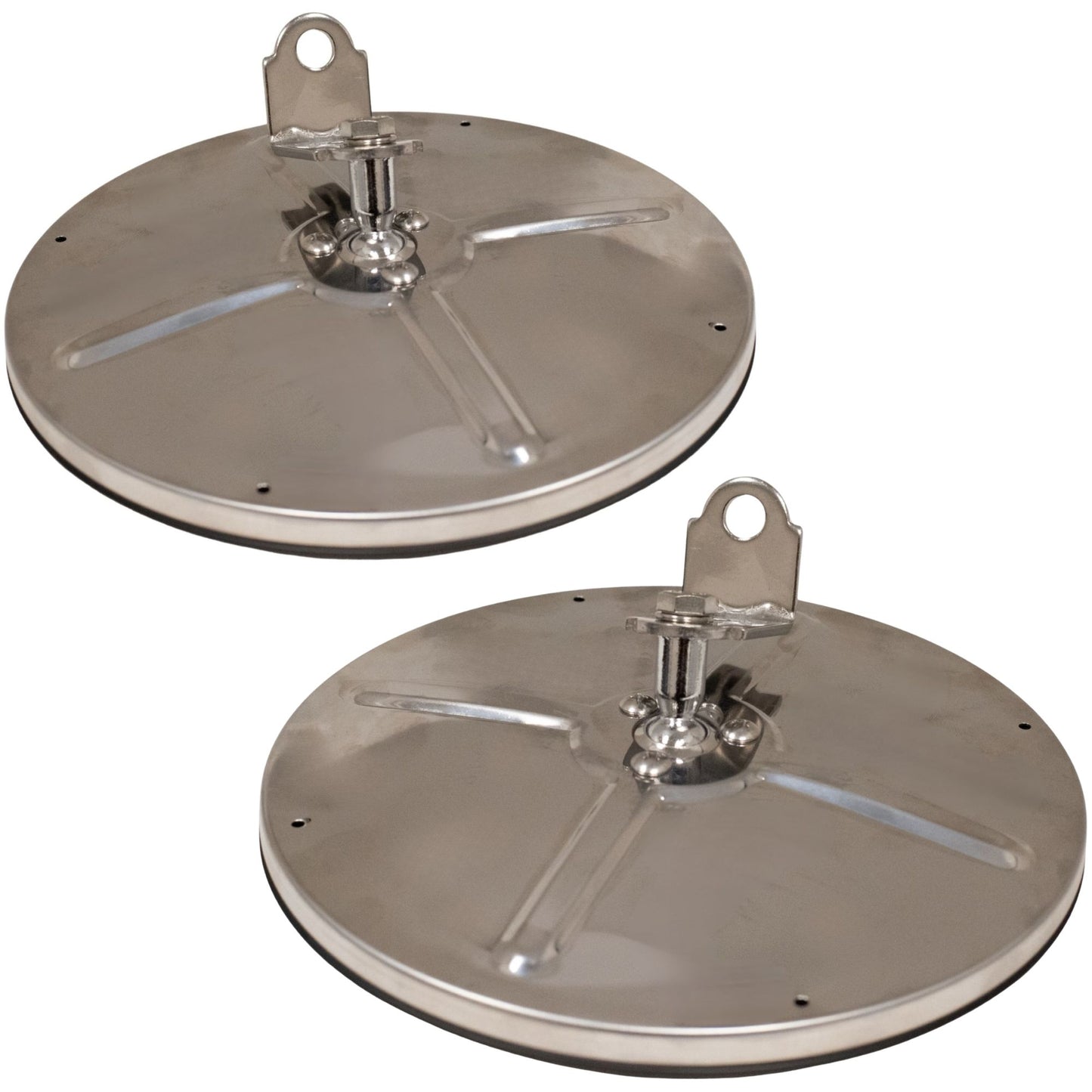Brock Replacement Driver and Passenger Universal Convex Stainless Steel 7.5" Round Side Mirrors with L Brackets