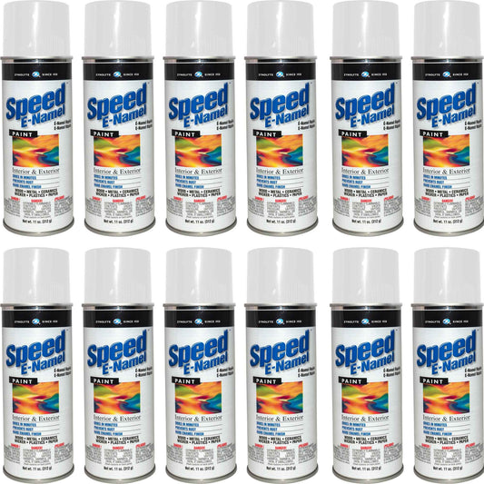 Zynolyte Speed E-Namel Z275 Fast Drying Enamel Spray Paint Semi-Gloss White 11 oz Can Case of 12 Z275C