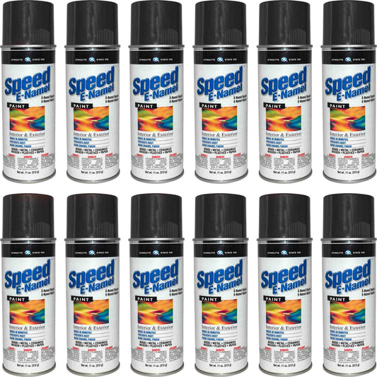 Zynolyte Speed E-Namel Z277 Fast Drying Enamel Spray Paint Semi-Gloss Black 11 oz Can Case of 12 Z277C