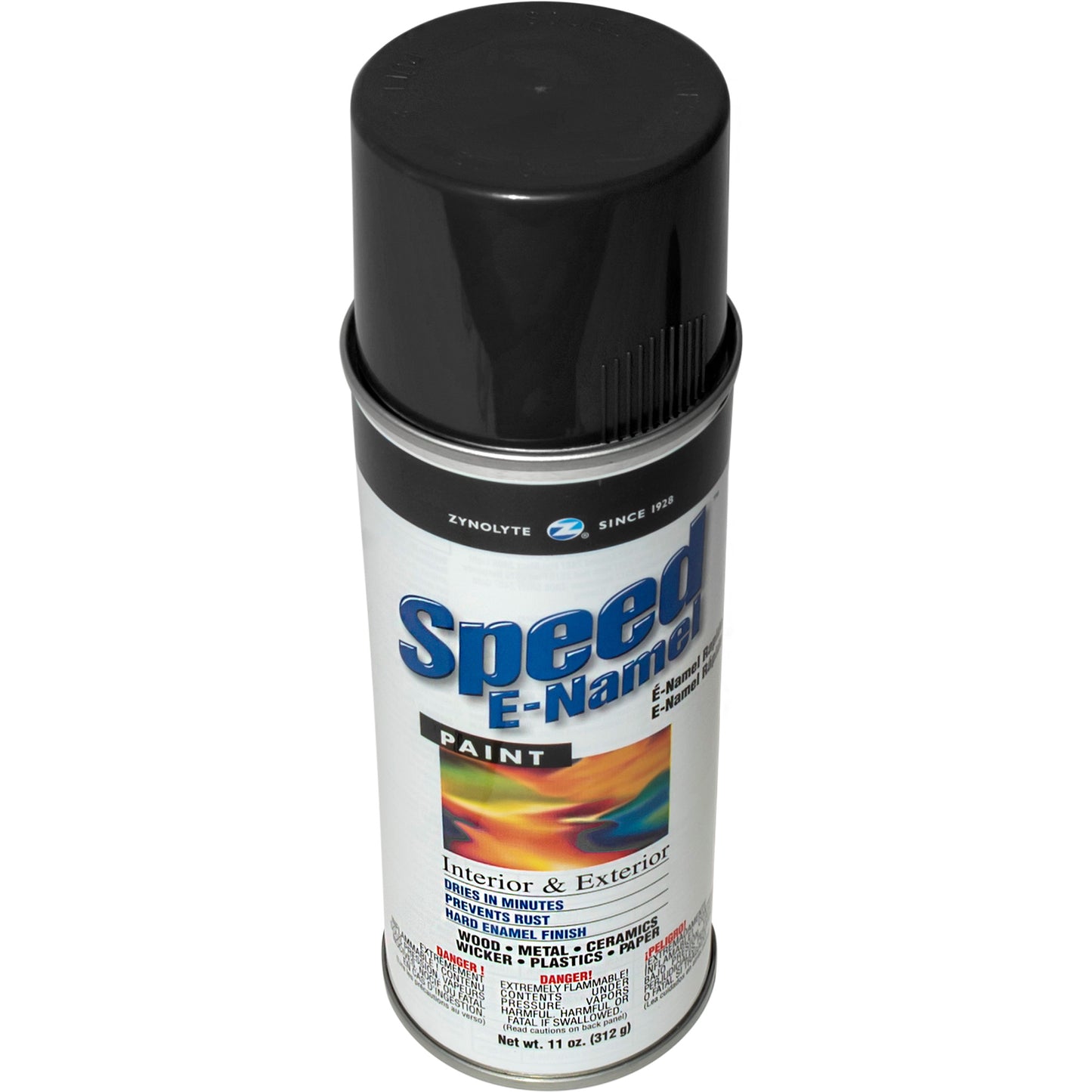 Zynolyte Speed E-Namel Z277 Fast Drying Enamel Spray Paint Semi-Gloss Black 11 oz Can Case of 12 Z277C
