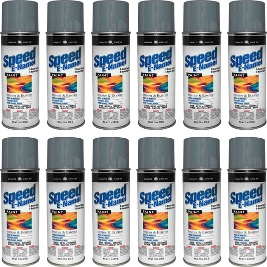 Zynolyte Speed E-Namel Z468 Fast Drying Enamel Spray Paint Medium Gray 11 oz Can Case of 12 Z468C