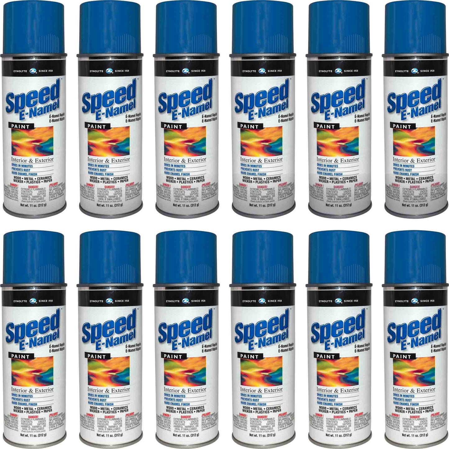 Zynolyte Speed E-Namel Z471 Fast Drying Enamel Spray Paint Royal Blue 11 oz Can Case of 12
Z471C