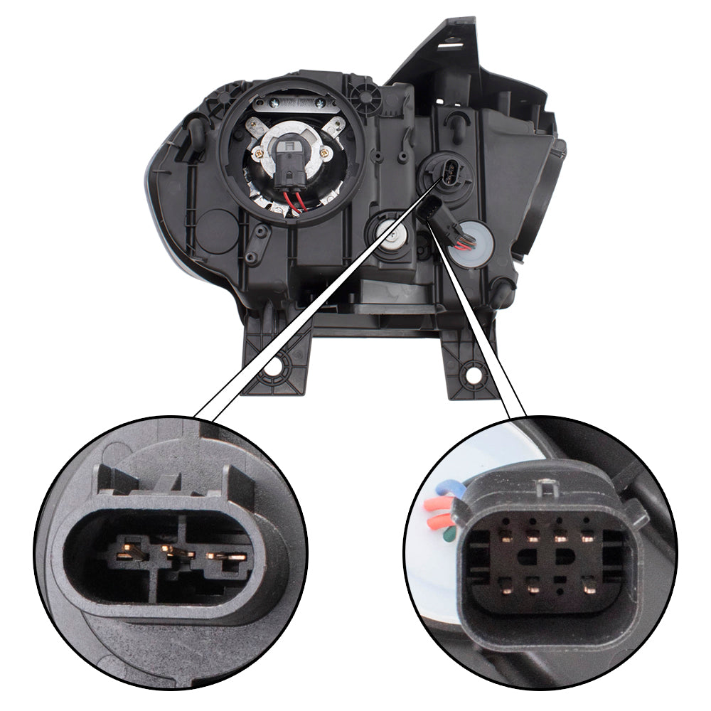 Brock Replacement Driver Halogen Combination Headlight Chrome Trim Compatible with 2014-2015 Durango 68188731AF