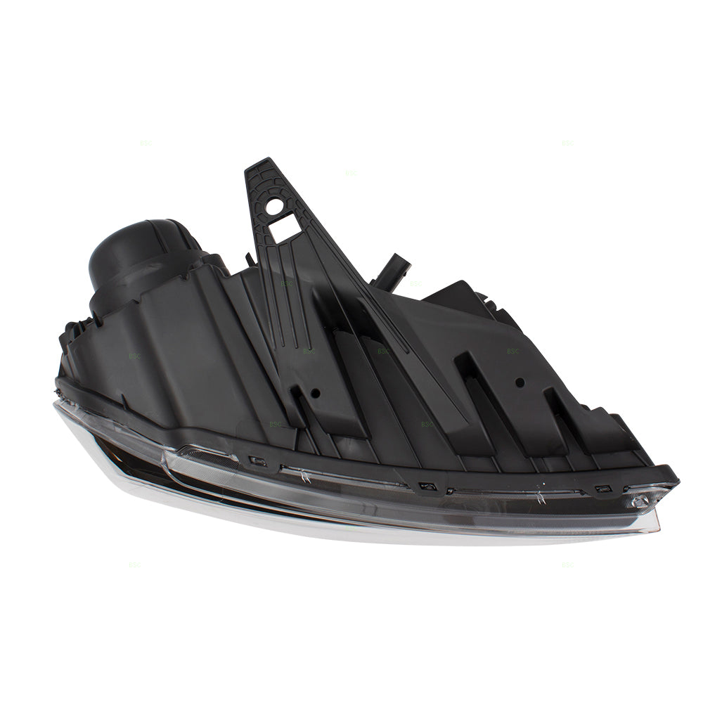 Brock Replacement Passenger Halogen Combination Headlight with Black Trim Compatible with 2014-2015 Durango 68184826AF